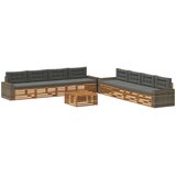  Set vanjskih sofa 9 kom. Prirodna i antracit Poliester | shoptok.hr