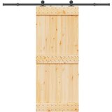 vidaXL Drsna vrata s kompletom vodil 85x210 cm trdna borovina | Shoptok.si