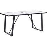  Blagovaonski stol bijeli 160 x 80 x 75 cm od kaljenog stakla - Bijela 160 x 80 x 75 cm 1 Cijene