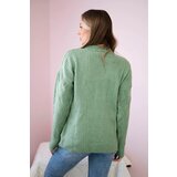 Kesi Pullover sweater with fashionable dark mint fabric | Shoptok.si