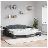 vidaXL Dnevni krevet na razvlačenje tamnosivi 80 x 200 cm od tkanine | shoptok.hr