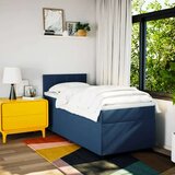 vidaXL Box spring postelja z vzmetnico modra 80x200 cm blago, (21290963) | Shoptok.si