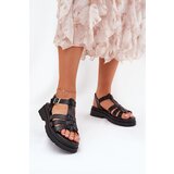 Boto Eco leather sandals for women on platform black Nendales | ePonuda.com