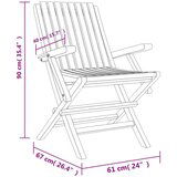  Sklopive vrtne stolice 6 kom 61x67x90 cm od masivne tikovine | shoptok.hr