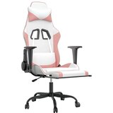  Masažna igraća stolica s osloncem bijelo-ružičasta umjetna koža | shoptok.hr