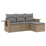 Maison Chic Seti vrtnega pohištva - Vrtna garnitura - Vrtni pohištvo set 4-delna z blazinami bež poli ratan, (21809688) | Shoptok.si