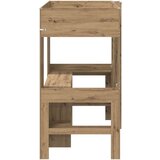  Postelja na podstrešju z mizo Umetni hrast 80 x 200 cm, (5000137078) | Shoptok.si