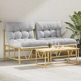  Vanjsko sjedenje s jastukom 2 pcs Svjetlosiva Čelik | shoptok.hr