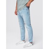 Ombre Men's denim joggers with asymmetrical stitching - blue | shoptok.hr