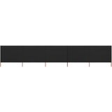 vidaXL vjetrobran s 5 panela od tkanine 600 x 120 cm crni Cijene