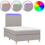 Maison Chic Box spring postelja - Vzmetna postelja z vzmetnico LED sv. siva 120x200 cm blago SL16070, (21908046) | Shoptok.si