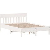  Knjižna postelja brez vzmetnice bela 120x190 cm trdna borovina | Shoptok.si