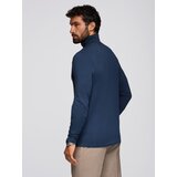 Ombre Men's plain turtleneck longsleeve - navy blue | ePonuda.com
