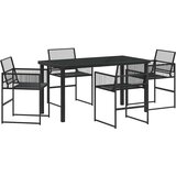  Vrtni set za objed 5 kom. Crna poliratan | shoptok.hr