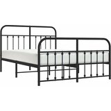  Metalni okvir kreveta uzglavlje i podnožje crni 150x200 cm | shoptok.hr