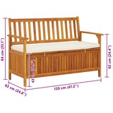  Vrtna klupa za pohranu od masivnog bagremovog drva 120 x 63 x 84 cm | shoptok.hr