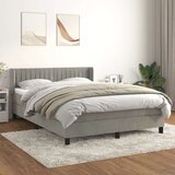  Box spring postelja z vzmetnico svetlo siva 140x200 cm žamet, (20898702) Cene