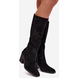 Zazoo Suede Thigh High Boots With Zipper Black Lissara | ePonuda.com