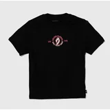 Vans Otroška bombažna kratka majica FLAMINGO SKELETON BFF črna barva