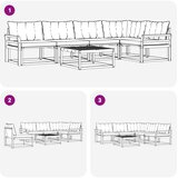  Set vanjskih sofa 6 kom. Bijela i crna | shoptok.hr