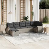  7-dijelni set vrtnih sofa svjetlosivi od poliratana | shoptok.hr