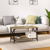 vidaXL Klubska mizica sonoma hrast 80x45x45 inženirski les in železo | Shoptok.si