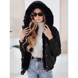 DStreet Kurtka damska zimowa VESSADA krótka z futerkiem czarna | Shoptok.si