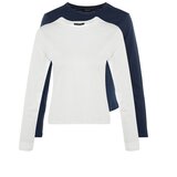 Trendyol Navy Blue-White 2-Pack Crew Neck Basic Knitted T-Shirt Cene