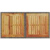  Vrtna miza siva 100x55x73 cm poli ratan in akacijev les | Shoptok.si