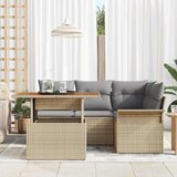  Sjedeća garnitura za vrt s jastukom 5 pcs bež i svjetlosiva | shoptok.hr