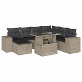 Maison Chic Seti vrtnega pohištva - Vrtna garnitura - Vrtni pohištvo set 8-delna z blazinami sv. siv poli ratan, (21800500) | Shoptok.si