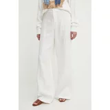 Polo Ralph Lauren Lanene hlače bela barva, 211935391