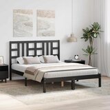  Okvir za krevet od masivnog drva crni 140 x 190 cm | shoptok.hr