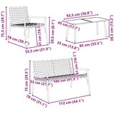  4-dijelni set za vanjski kafić smeđi ratan i čelik | shoptok.hr