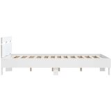 vidaXL Okvir za krevet s uzglavljem i LED bijeli 140 x 200 cm | shoptok.hr