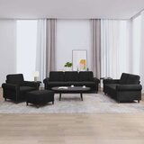  4-dijelni set sofa s jastucima crni baršunasti | shoptok.hr