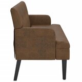  Klupa s naslonom smeđa 112 x 65,5 x 75 cm umjetna brušena koža | shoptok.hr