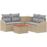  Set sofe 6 kom. Bež i svijetlo siva Poli Rattan i čelik | shoptok.hr