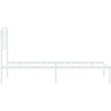 Metalni okvir za krevet s uzglavljem bijeli 75x190 cm | shoptok.hr