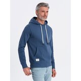Ombre Men's kangaroo sweatshirt with hood - navy blue Cene
