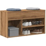 Klupa za cipele obrtnički hrast 80x30x45 cm izrađeno drvo | shoptok.hr
