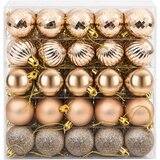  Set božićnih kuglica 100 kom. Ružičasto zlatni 4 cm Polistiren | shoptok.hr