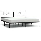  Metalni okvir za krevet s uzglavljem crni 180x200 cm | shoptok.hr