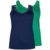 Zizzi Top marine / travnato zelena | Shoptok.si