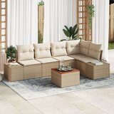 vidaXL Set od 6 komada Vrtne Sofa s Jastučićima Bež Poli Ratan Akacija Cijene