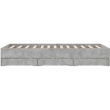 vidaXL Posteljni okvir s predali betonsko siv 120x190cm inženirski les, (20954449) | Shoptok.si
