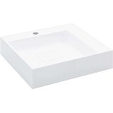 vidaXL Umivaonik od lijevanih minerala/mramora 50 x 50 x 12,3 bijeli | shoptok.hr