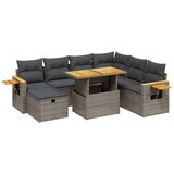 vidaXL 8-dijelni set vrtnih sofa od poliratana s jastucima sivi | shoptok.hr