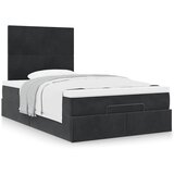 vidaXL Otomanski okvir kreveta s madracima crni 120x190 cm baršunasti | shoptok.hr