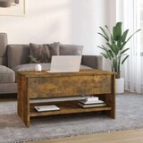 Klubska mizica dimljeni hrast 80x50x40 cm inženirski les, (20625016) | Shoptok.si